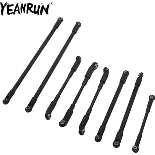 YEAHRUN 8PCS/Set Aluminum Alloy Link Rod Plastic Rod End for 1/10 RC Crawler Car D90 D110 90234 Upgrade Parts