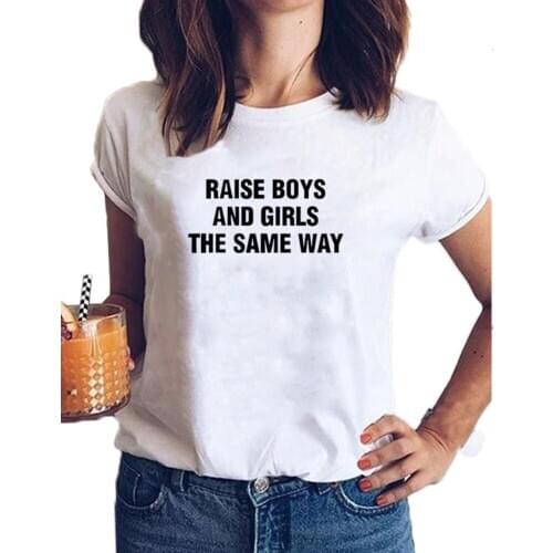 The Same Way Letter Printed Tshirt Women O-neck Short Sleeve Loose Tee Shirt Femme Casual T-shirt Women Top Dropshipping