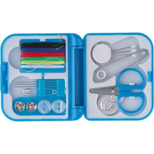 1Pc 2016 Complete Sewing Thread Needle Scissor Thimble Mini Plastic Storage Case Sewing Kit Tool