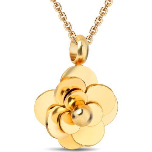 Monla Hot fashion Rose Gold Color Stainless Steel womens necklace camellia necklace flower Choker necklaces