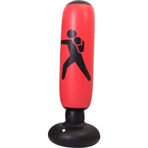 1.6M Vertical Inflatable Boxing Bag PVC Thickening Boxing Pillar Tumbler Fight Column Punching Bag Fitness Tool