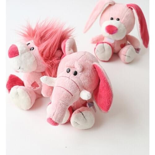 Kids 1pc 25cm pink NICI elephant rabbit lion plush toy stuffed soft cute animal toys cartoon appease toys for children gift