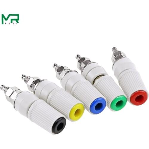 2PCS4mm 30A M5 Binding Post Copper Banana Panel Socket Plug Audio Speaker Adapter Amplifier Power Female Terminal Connector