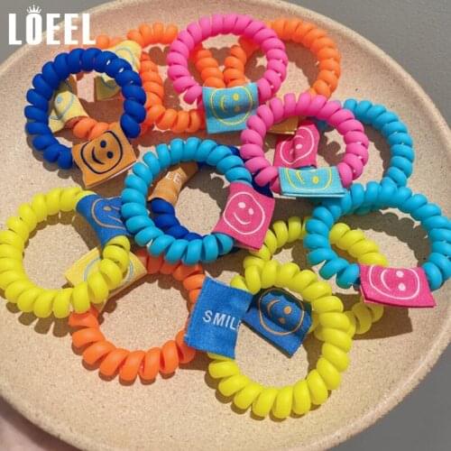 2Pcs/Pack High Quality Telephone Wire Hairbands Female Matte Solid Color Spiral Scrunchies Elastic Hair Ties For Women Girls