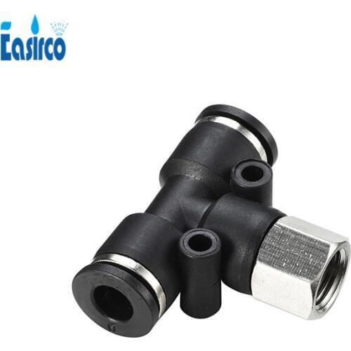 20pcs/pack)8mm or 6mm Tee joint with female thread 1/8''.. Low pressure mist cooling Pipe joint.. Free Shipping