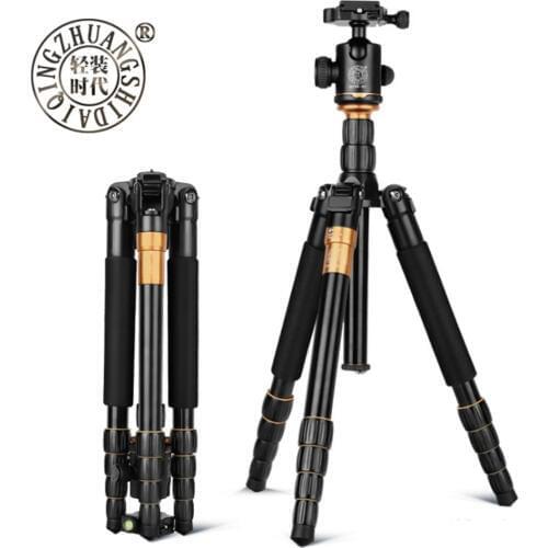 Beike QZSD Q666 Professional Magnesium Aluminium Alloy Tripod Monopod For Travel DSLR Camera Light Compact Portable Stand