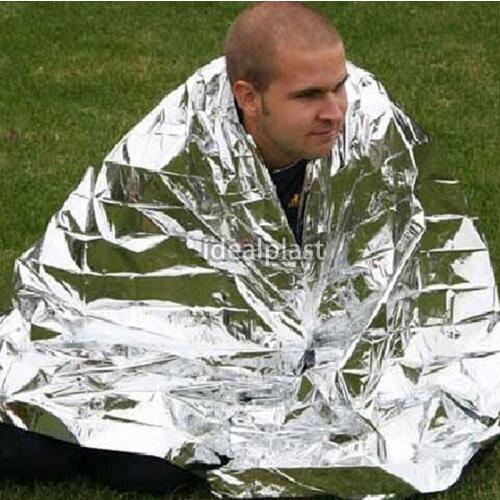 Free Shipping Silver 210*130CM Emergency Blanket Survival Rescue Insulation Curtain Outdoor Life-saving Military