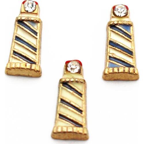 Hot selling 10pcs/lot Striped light crystal floating charms living glass memory floating lockets diy jewelry pendant