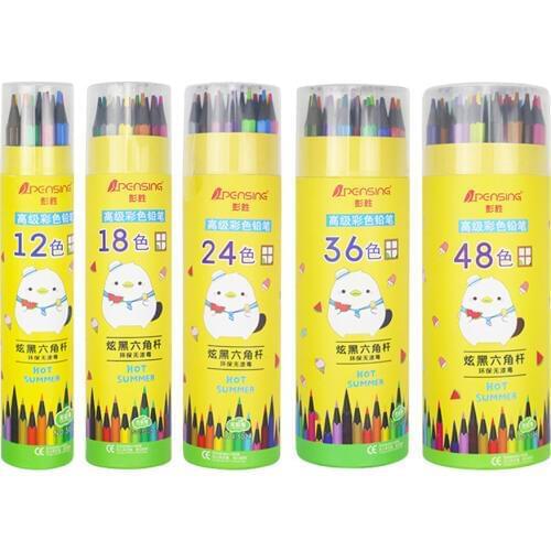 12/14/18/24/36/48 Colored Pencils Ink Oil Colurful Pens for Kids School Painting Drawing Sketch Wooden Pencils Stationery Kit