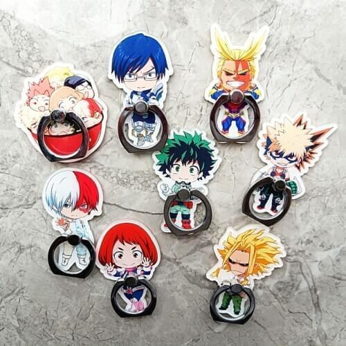 Anime My Hero Academia Cosplay Prop Accessories Midoriya Izuku Bakugou Todoroki Rotatable Mobile Phone Bracket Ring Buckle