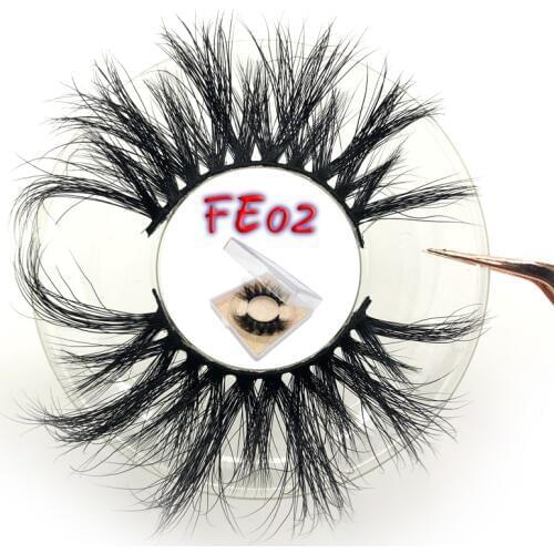 Mikiwi FE Square Case 25mm False Eyelashes Thick Strip 25mm 3D Mink Lashes Custom Packaging Label Dramatic Long Mink Lashes