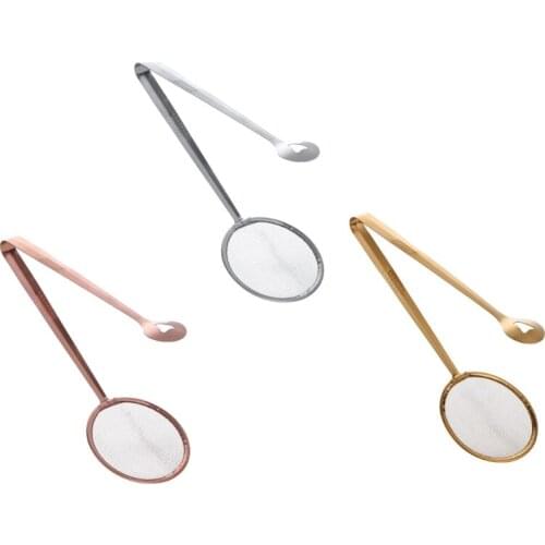 Retro Stainless Steel Fryer Clip Mesh Filter Spoon With Food Clip For Frying Barbecue Cooking Kitchen Tools