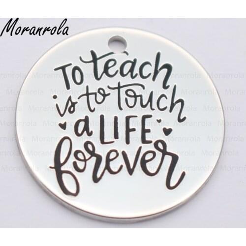 New arried "To teach is to touch a life forever "Copper necklace &Keychain,charm,Teacher Graduation Gift End of School Year Gift