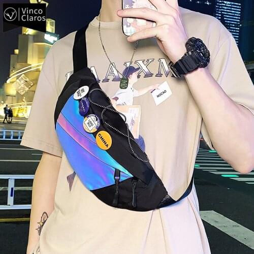 Fashion Trend Reflection Chest Bags Unisex Waist Bag Fanny Pack Man Belt Pouch Youths Streetwear Small Crossbody Bags Phone Bag