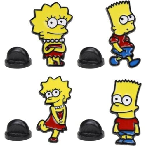 Cartoons Anime Badges Lapel Pins Yellow Enamel Brooches On Backpack Women Cute Hijab Pins Badges Decorative Brooches For Clothes