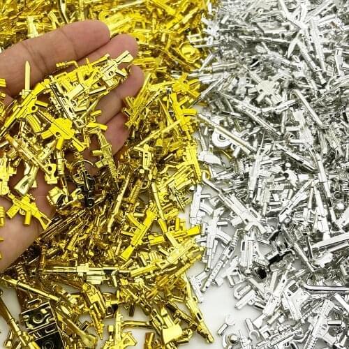 Military Weapon Gun Set Golden Silver Rifle Pistol Mortar WW2 PUGB Soldier Accessories Figure Part Equipment Blocks Toy Hobbies