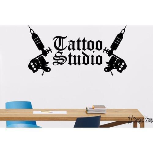Tattoo Studio Wall Decal Tattoo Machine Salon Poster Vinyl Sticker Decor Mural Removable Art Mural Window Decor L492
