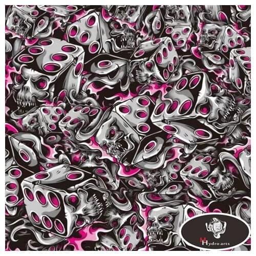 New Arrial SKULL DICE Aqua Print Film Hydrographic Film Water Transfer Printing Film HFD125 0.5M*10M