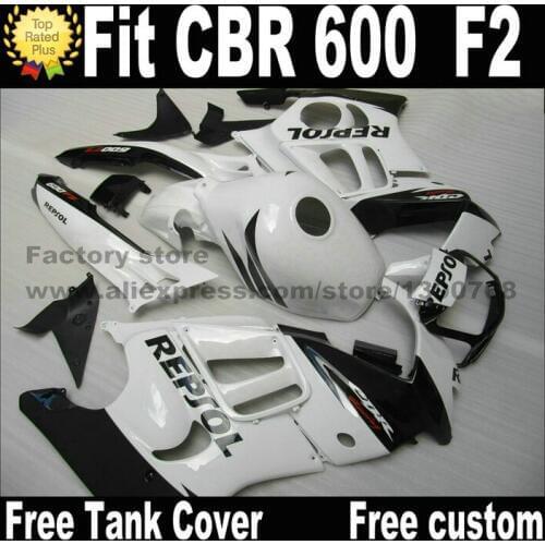 Fairing body kit for HONDA 91 92 93 94 CBR 600 F2 white black plastic CBR600 1991 1992 1993 1994 fairings SZ68