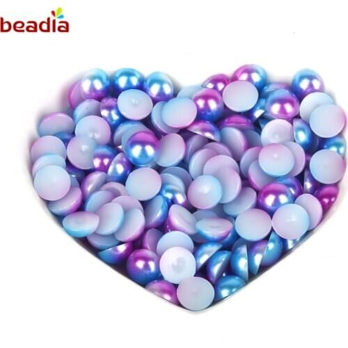 Dia 3/4/5/6/8mm High Quality Half Round Imitation Pearls Flatback Flower Beads For Garment Accessories