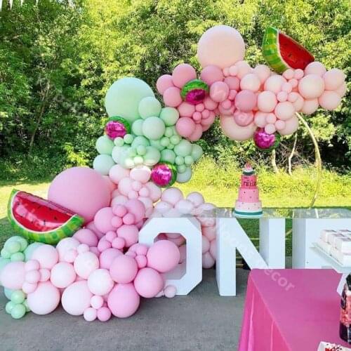 DIY Macaron Global Balloon Garland Watermelon Party Balloon Garland Arch Kit Birthday Fruit Holiday Baby Shower Party Supplies