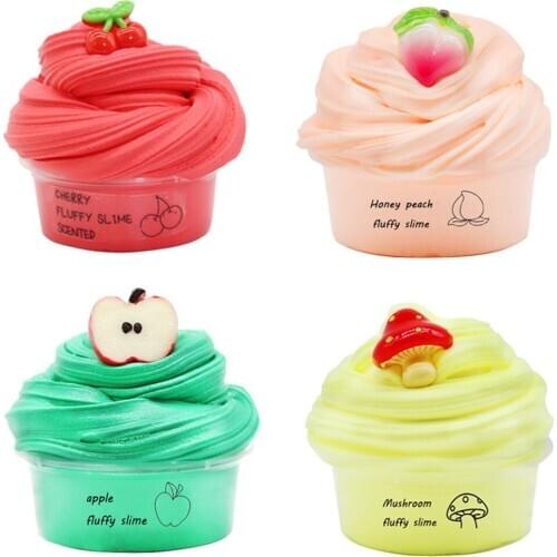 60ML New Fruit Mud DIY Slime Supplies Kit Cloud Slime Aromatherapy Pressure Children Slime Toy for children’s funny gift L0120