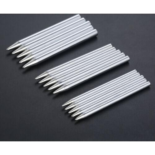 5Pcs/Set 30W/40W/60W Replacement Pointed Soldering Iron Tips Lead-Free Solder Tips Welding Soldering Tool 100-600degree Celsius