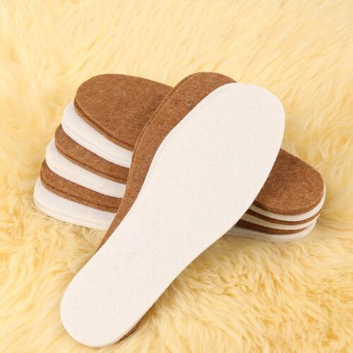 1 Pair/bag 4 Mm Unisex Felt Insole Wool Felt Mat Environmental Soft Warm Plush Breathable Sweat Absorption Washable Felt Insoles