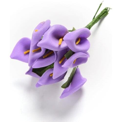 Wedding decoration favors 12Pcs/lot Real touch Calla Lily Mini 3cm PE foam artificial flowers Cheap flores