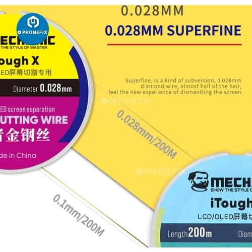 Mechanic iTough X Cutting Wire 0.028/0.04/0.08mm Superfine Cutting Line for Cell Phone Front Glass Screen Separating Repair Tool