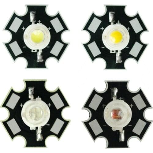 5PCS 5W Epiled White Warm white Red Green Blue High Power LED Emitter with 20mm Star Base for Plant Grow Aquarium