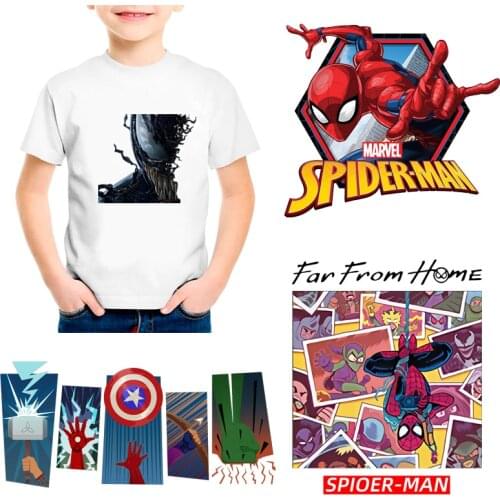 Marvel Spiderman venom Iron heat transfer Vinyl Heat transfer Cartoon patch DIY clothing stickers Childrens clothes stickers