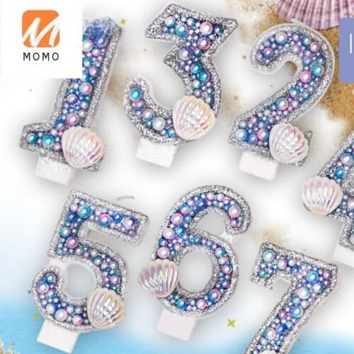 Creative Underwater World Theme Candle Handmade Pearl Shell Exquisite Birthday Cake Decoration Candle Candles Aromatherapy
