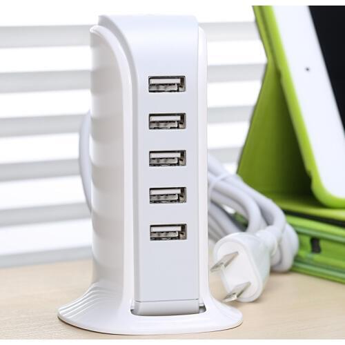 5 USB Multi-Port EU Plug Charger Desktop HUB Charging Station Power Adapter For Macbook Smartphone PC iMac HUB Adapter 25