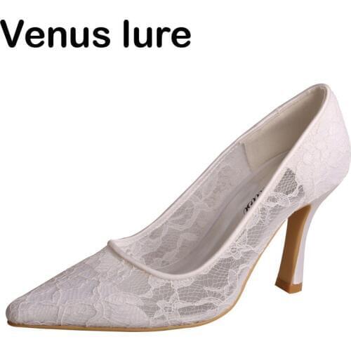 White High Heels for Women Wedding Pointed Toe Fashion Prom Court Shoes
