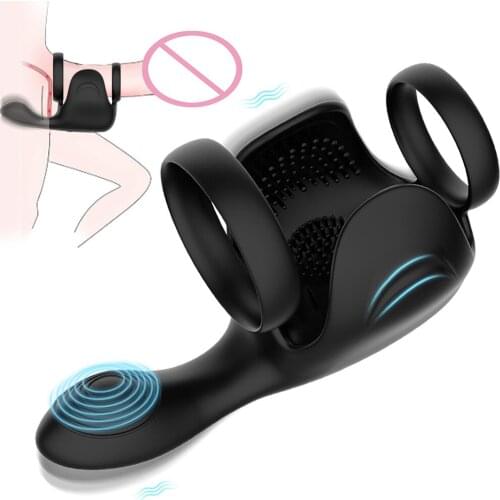 10 Modes Testicle Vibrator Penis Rings Electric Pulse Vibrator Male Masturbator Cock Ring Delay Ejaculation Sex Toys For Men