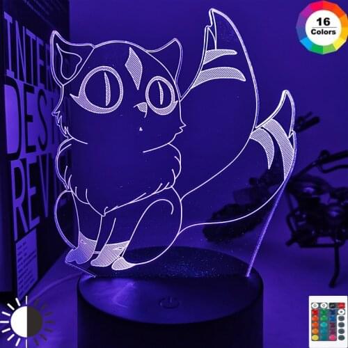 3d Night Light Kirara Figure for Room Decor LED Color Changing Nightlight Anime Gift for Kids Bedroom Decor 3d Lamp Inuyasha