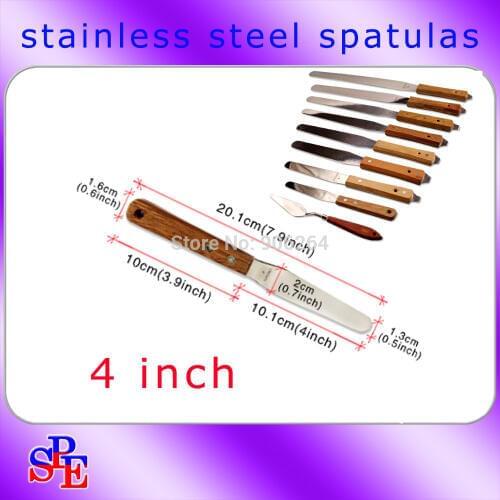 4 Inch Bread Knife Wooden Handle Stainless Steel Spatula for Screen Printing Ink Tools High Quality and Wholesale Price