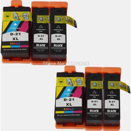 6PK Compatible For Dell 21 22 23 24 Ink Cartridges For dell 1525 V313 V313W V715W / V515W / P513wW / P713W Printer Dell 21 inks