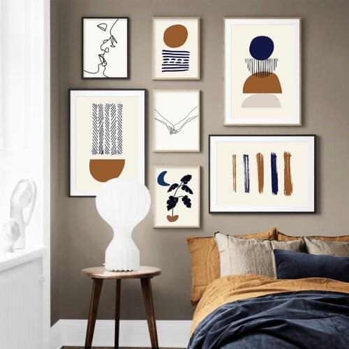 Abstract Boho Kiss Hand Minimalist Poster Geometry Canvas Painting Wall Art Print Picture Living Room Modern Home Interior Decor