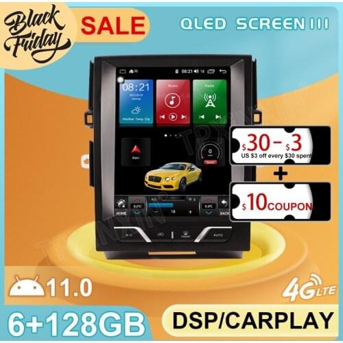 Android 11 128GB Tesla Style for Toyota Reiz 2013 - 2016 GPS Car Navigation Multimedia Video Stereo Player Radio Carplay 2 DIN