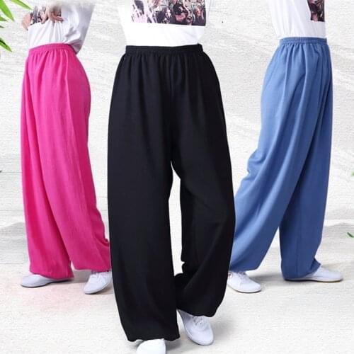 Pantalon Kung Fu Pants Women 2019 Online Chinese Store Tai Chi Trousers Gypsy Female Cotton Linen Yoga Wushu Pants TA1492