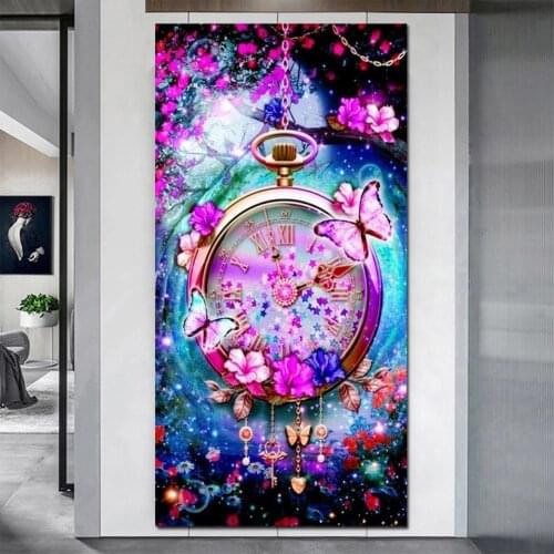 Dream clock butterfly diamond mosaic full square diamond embroidery icon 5d diy diamond painting 100% cross Best gift large X73