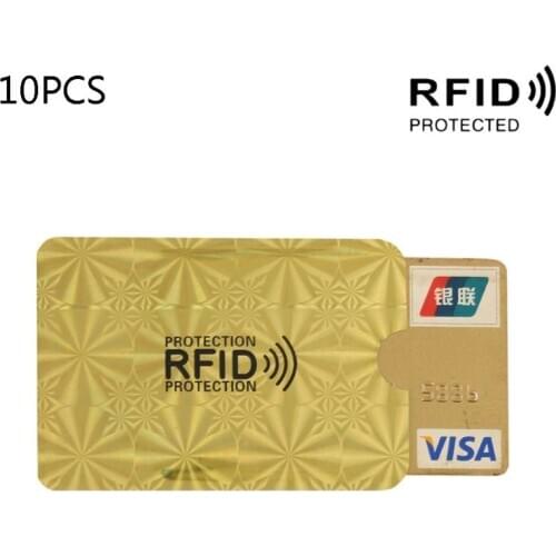 10pcs Anti Rfid Wallet Blocking Reader Lock Bank Card Holder Id Bank Card Case Protection Metal Credit NFC Holder Aluminium
