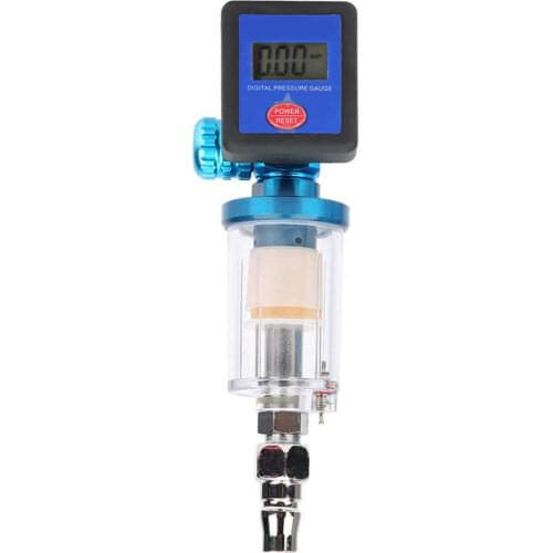 Digital Air Regulator Pressure Display Meter Water Trap Filter MF08 MF01 with Connector 1/4in Thread Digital Pressure Gauge