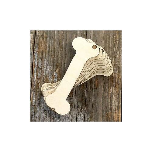 Wooden Dog Bone Shapes Embellishments Blank Shape Craft Decoration Wood Cut Out