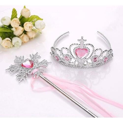 Children Tiara Headdress Headwear Cute Princess Crown Heart Diamonds Hairband Headdress for Girls Kids Headband Accessories