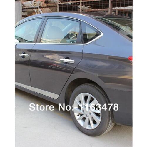 For Nissan Sentra 2013 2014 2015 Stainless Steel Car Decoration Side Door Line Garnish Body Molding Moulding Trim