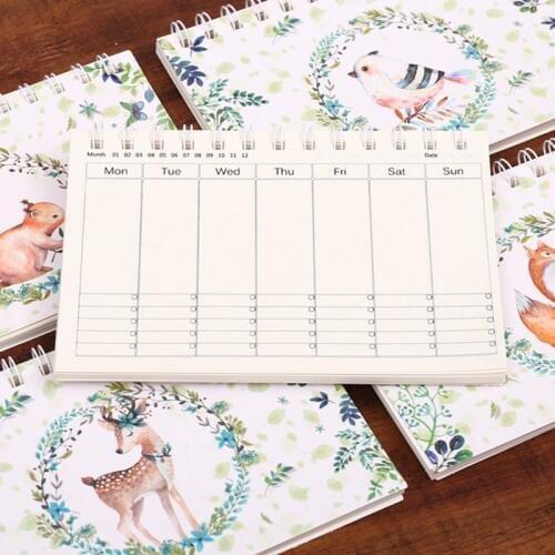 Cartoon Deer A6 Weekly Daily Planner Notebook Agenda Organizer Stationery School Office Supplies Schedule Portable 2020 2021
