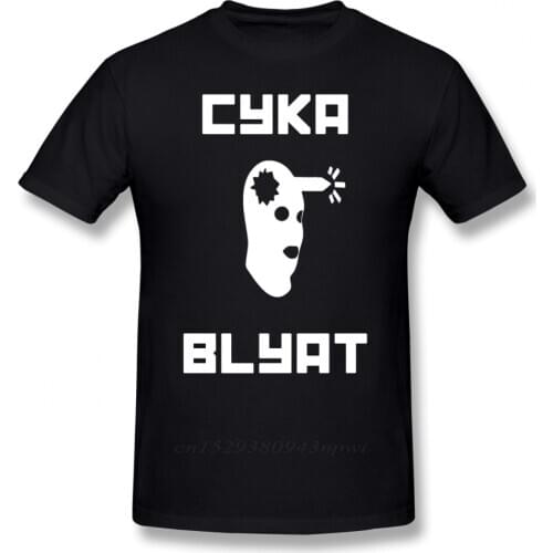 Counter Strike T Shirt Cyka Blyat CSGO T-Shirt Graphic Tee Shirt Beach Cute 100% Cotton Short-Sleeve Men Tshirt